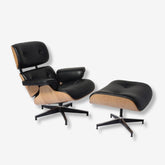 Ikonisches Design Charles Eames Lounge Chair & Ottoman – Eschenholz Schwarz